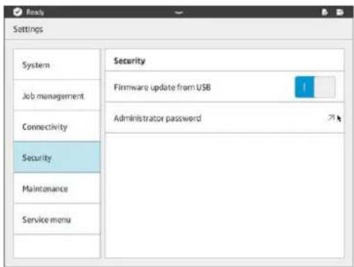 HP Jet Fusion 500 3D - Définir le mot de passe administrateur - 1