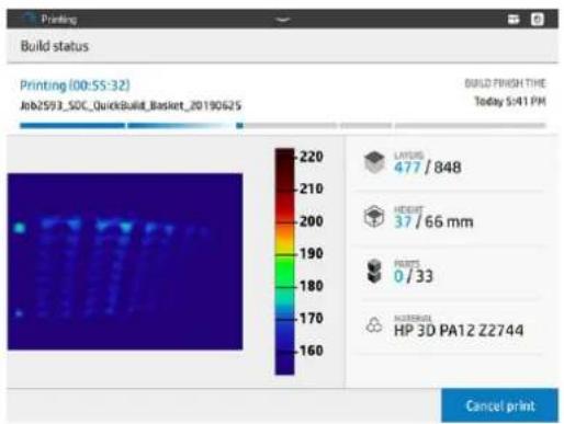 HP Jet Fusion 500 3D - Vérifiez l'état sur le panneau de commande - 3