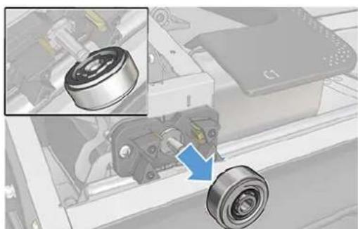 HP Jet Fusion 500 3D - Instructions de retrait des brosses de roulement avant du chariot - 2