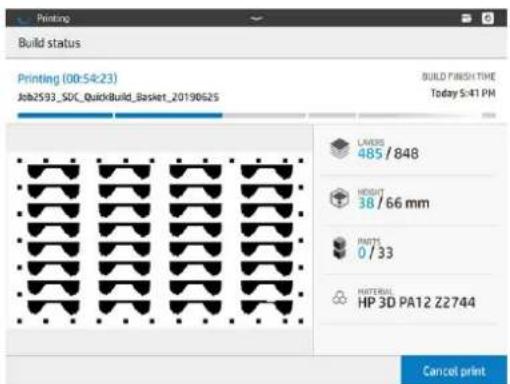 HP Jet Fusion 500 3D - Vérifiez l'état sur le panneau de commande - 1