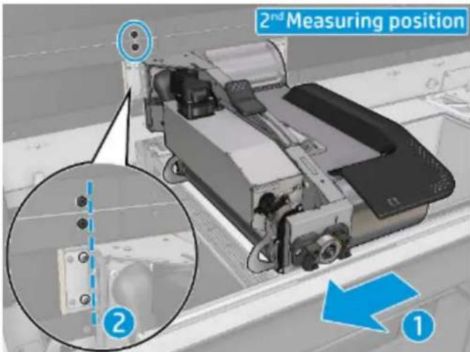 HP Jet Fusion 500 3D - Vérification du réglage de la plateforme du chariot du ruban - 7