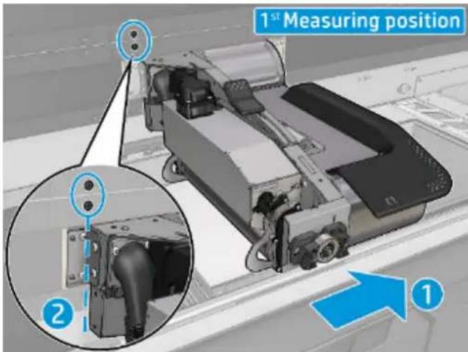 HP Jet Fusion 500 3D - Vérification du réglage de la plateforme du chariot du ruban - 3