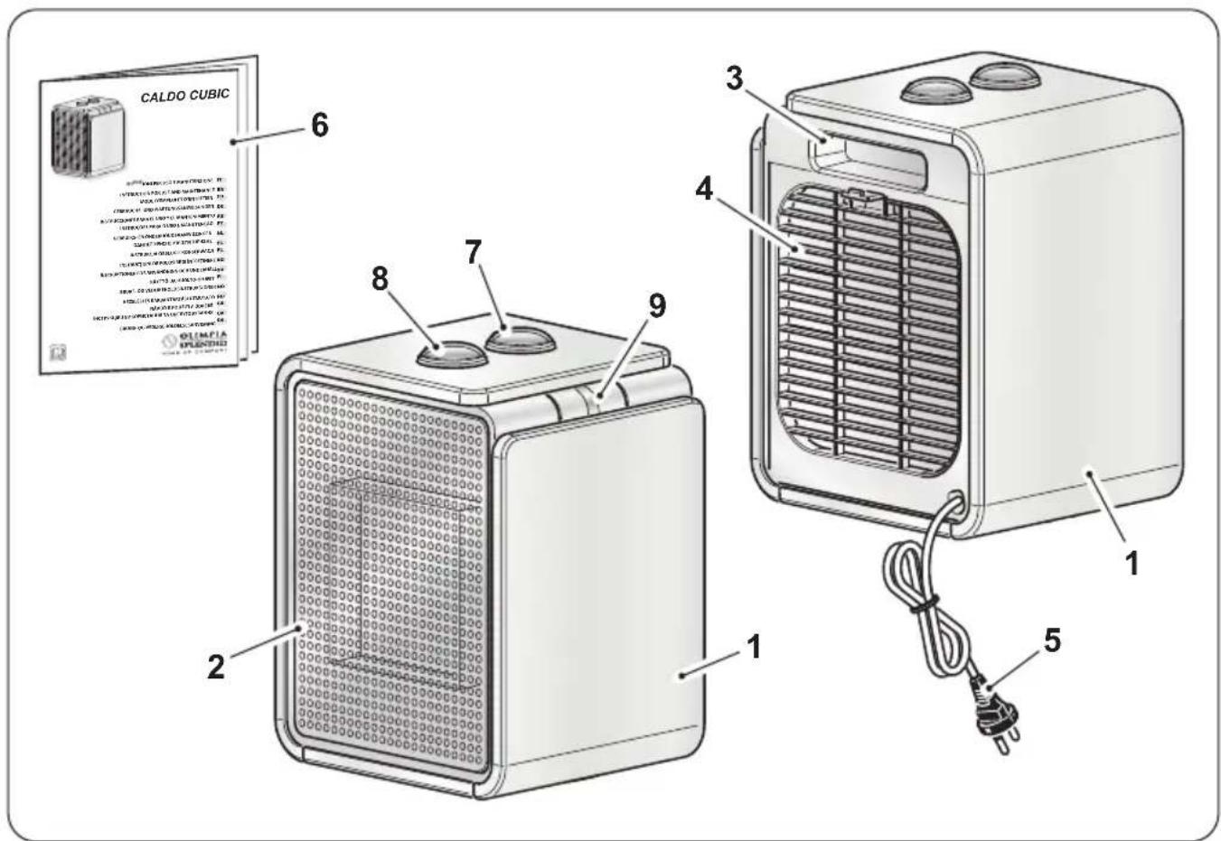 OLIMPIA SPLENDID Caldo Cubic - - DESCRIÇÃO DO APARELHO E COMANDOS - 1