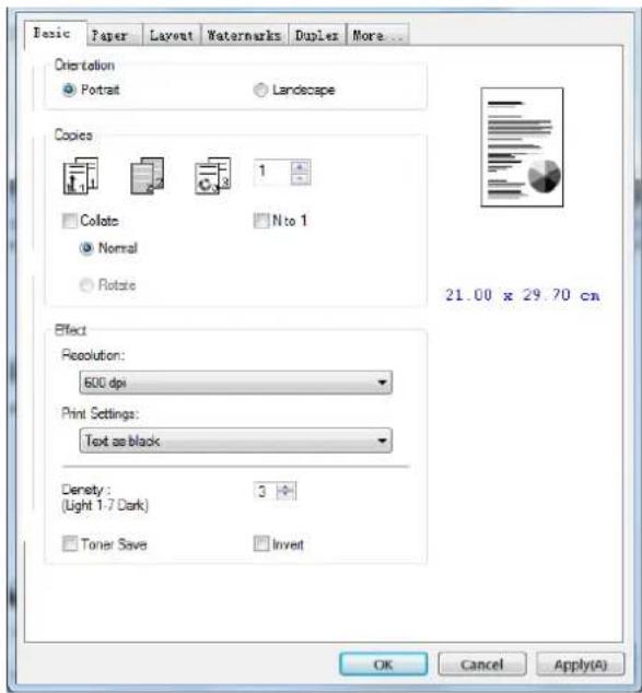 AVISION AP43 Plus - Affichage de la boîte de dialogue Propriétés du pilote de l'imprimante (Windows) - 3