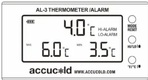 Accucold ACF33L - AL-3 THERMOMETER / ALARM - 1