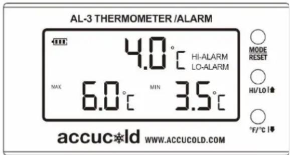 Accucold ACF33L - AL-3 THERMOMÈTRE/ALARME - 1