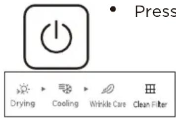 Avanti SGD70D0WG - Power on your dryer. - 1