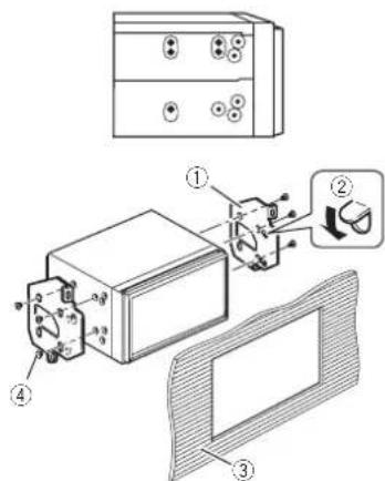 PIONEER DMH-100BT - Fastening this product to the factory radio-mounting bracket. - 1