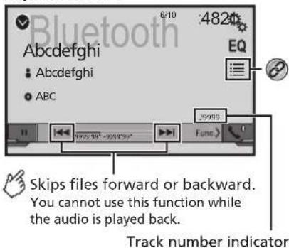 PIONEER DMH-100BT - Selecting song or video sources from the playlist screen - 1