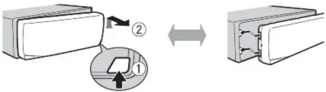 PIONEER MVH-S21BT - Detaching the front panel - 1