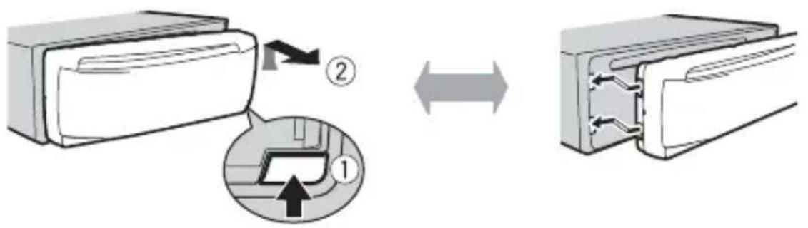 PIONEER DEH-S4010BT - Detaching the front panel - 1