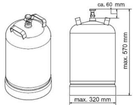 Roesle VIDERO G4-S - Maximum size of gas cylinder - 2