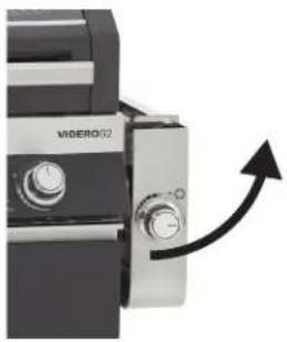 Roesle VIDERO PRO G3-S - Disconnect the gas hose every time before unfolding the side table! In this way you avoid pinching the gas hose. - 1