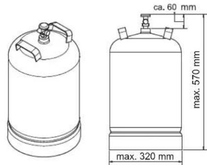 Roesle VIDERO G3 Pure - Maximale grootte van de gasfles - 2