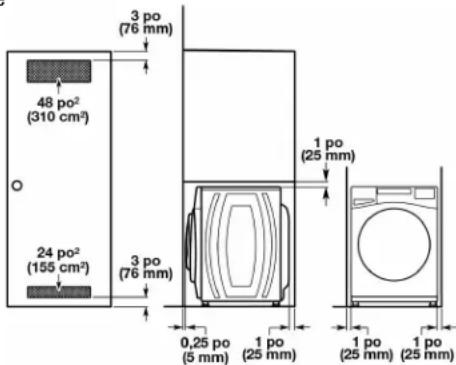 WHIRLPOOL WFW5720RW - Installation dans un encastrement ou armoire (laveuse et sécheuse superposée) - 3