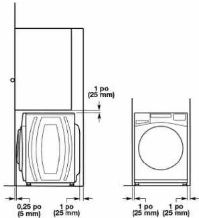 WHIRLPOOL WFW5720RW - Installation dans un encastrement ou armoire (laveuse et sécheuse superposée) - 4