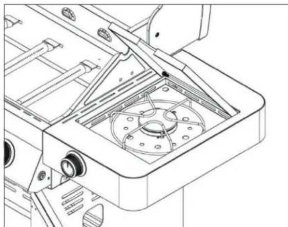Roesle VIDER0 G2 - Brûleur l'atéral avec plaque de cuisson à gaz (équipement en option) - 1
