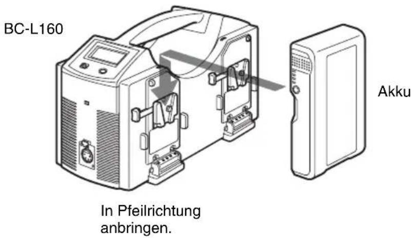 SONY BC-L160 - Einlegen eines Akkus - 1