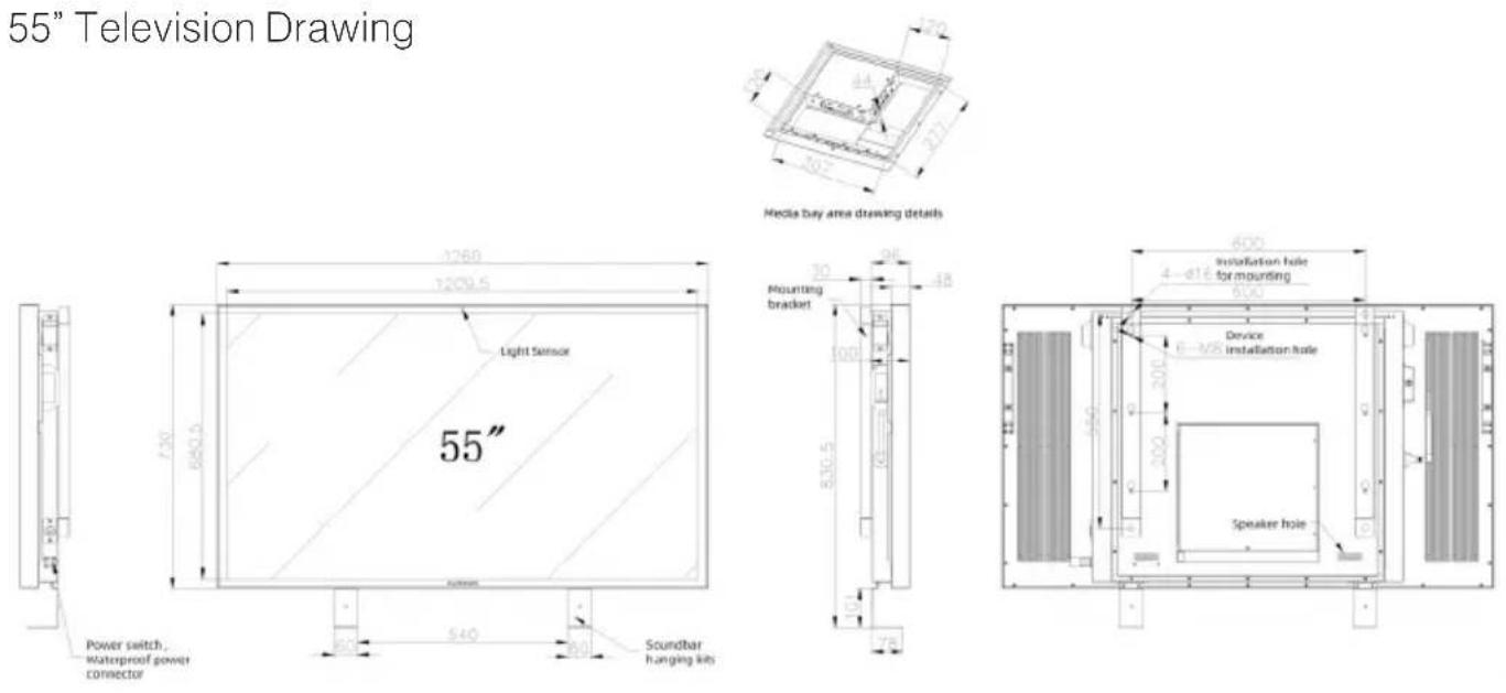Furrion FUDI55SSA - Dimension Drawings - 1
