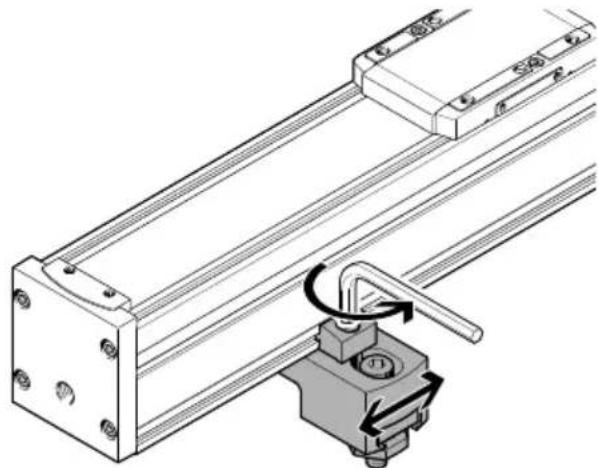 Festo YXCA-2-B - Desserrage et fixation de la plaque d'ajustage sur l'axe X - 1