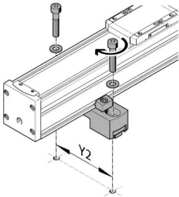 Festo YXCA-2-B - Desserrage et fixation de la plaque d'ajustage sur l'axe X - 4