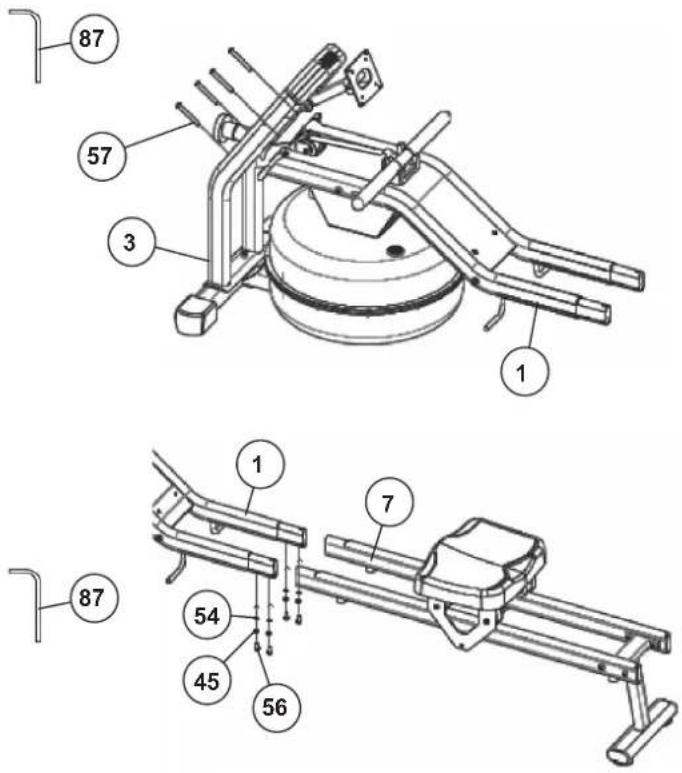 Christopeit Garda - Attach the seat frame (7) at main frame (1). - 1