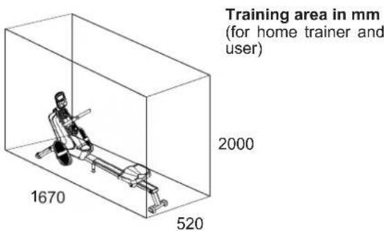 Christopeit RW 1000 - TRAINING SPACE REQUIREMENT - 1