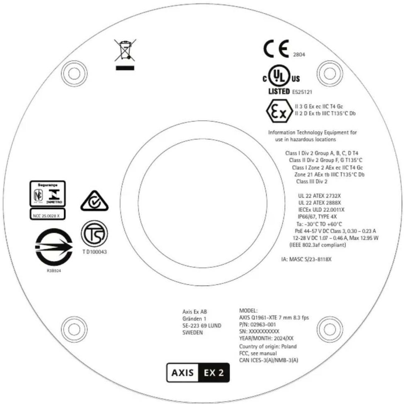 AXIS Q1961-XTE - Specifications - 2