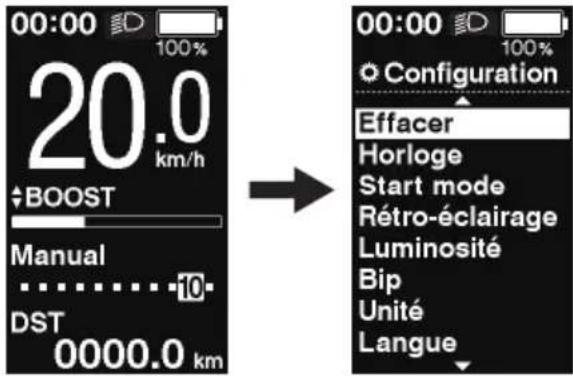 SHIMANO SW-E8000-L - Accès au menu de réglage - 4