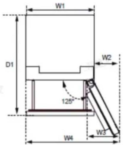 CANDY ECN2CQTEB186 - Recommended space when door is opened(Fig.1.2.) - 1