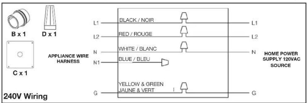 Napoleon Element NEFB36H-BS-1 - 240V hard-wiring installation - 1