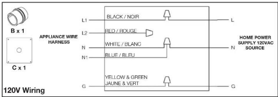 Napoleon Element NEFB36H-BS-1 - 120V hard-wiring installation - 1