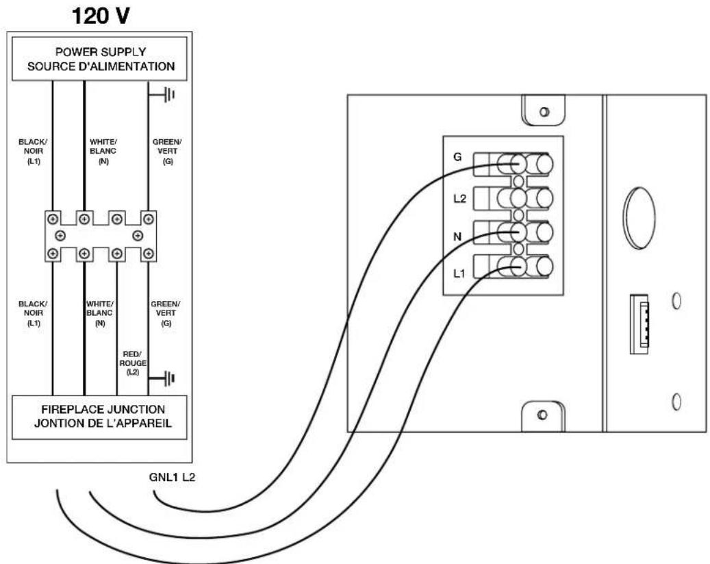 Napoleon Elevation Electric Fireplace NEFB42H-MF - 120 V hard-wiring installation - 1