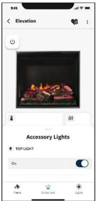 Napoleon Elevation Electric Fireplace NEFB42H-MF - accessory lights settings - 1