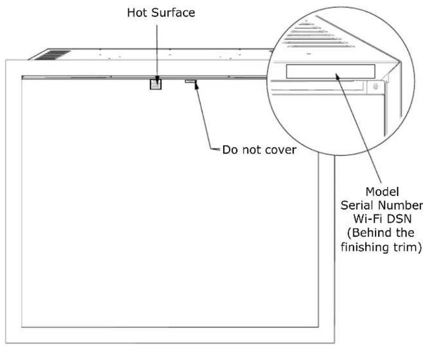 Napoleon Elevation Electric Fireplace NEFB42H-MF - label location - 1