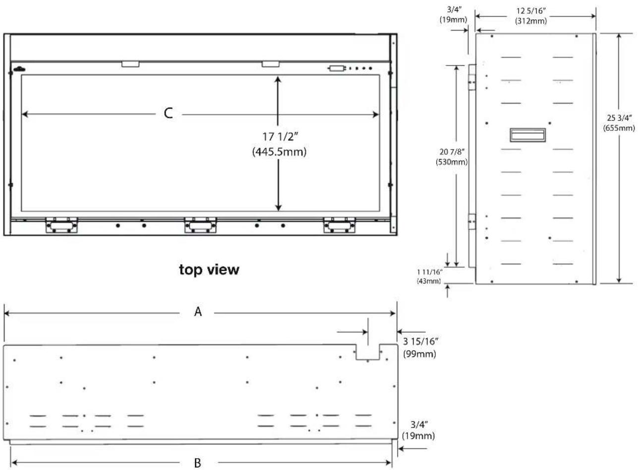 Napoleon Astound-Built In NEFB96AB - dimensions - 1