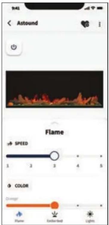 Napoleon Astound-Built In NEFB96AB - flame setting - 1