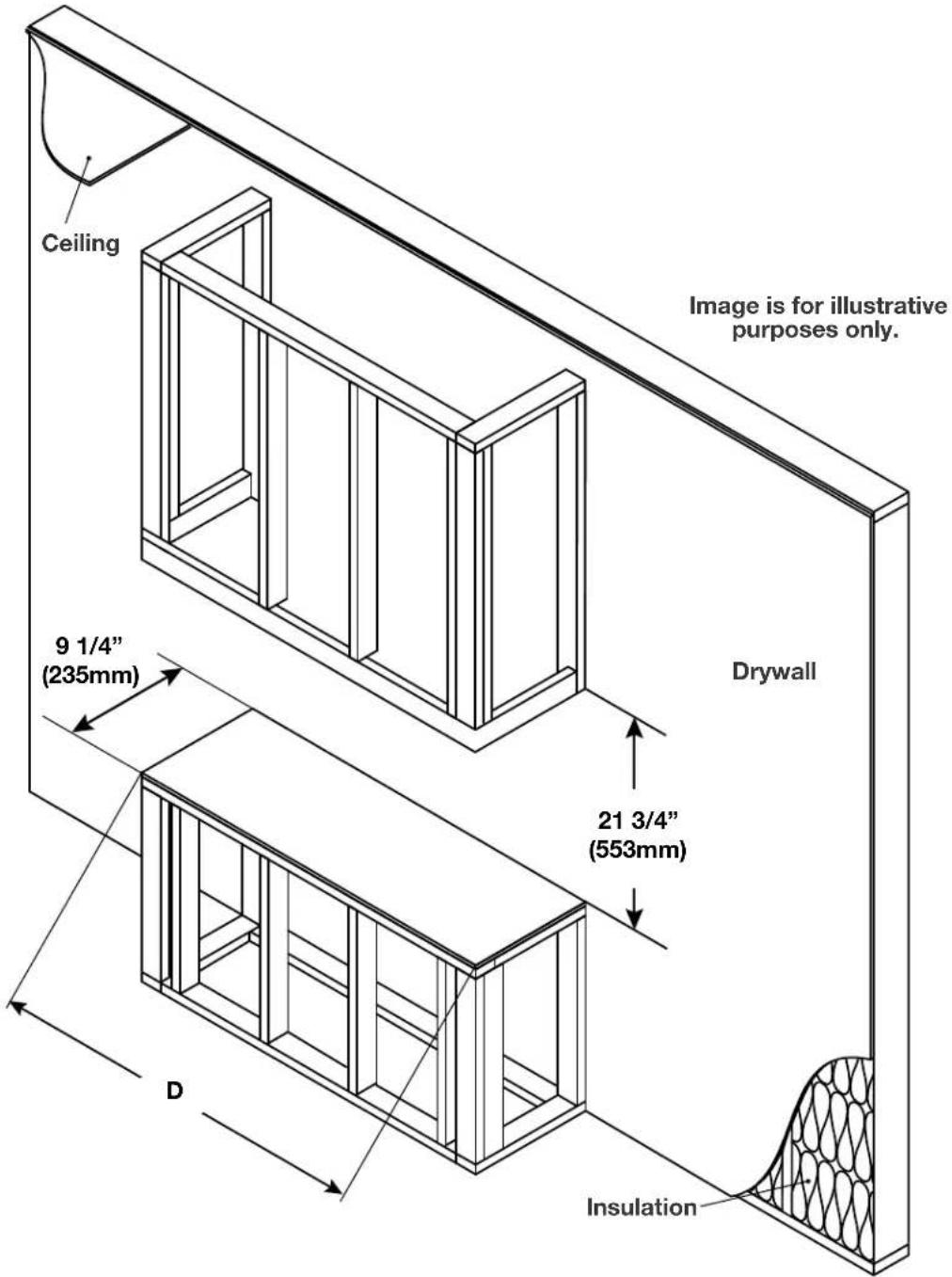 Napoleon Trivista Primis NEFB60H-3SV - rough framing - 1