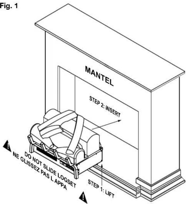 Napoleon Woodland NEFI18H - installing log set into mantel - 1