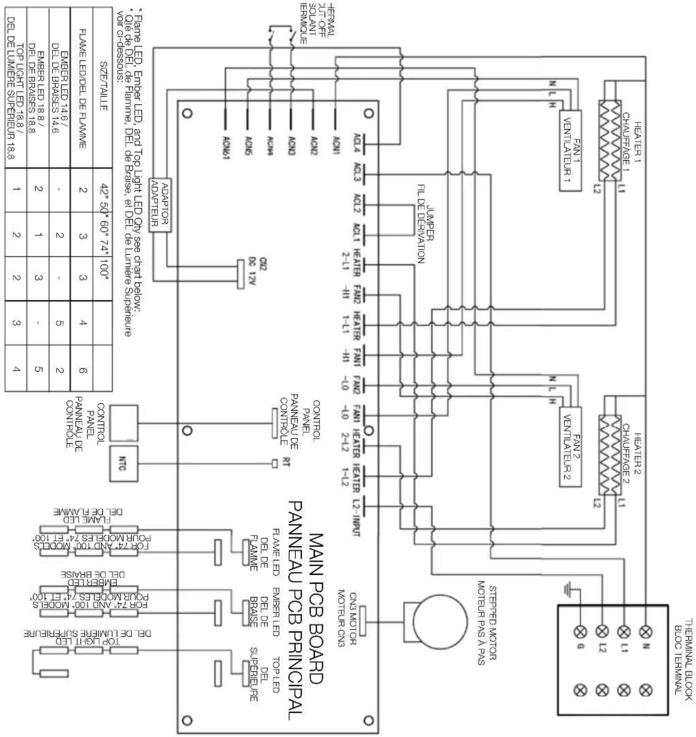 Napoleon Alluravision NEFL42CHS-1 - NEFL42/50/60/74/100CHD-1 wiring diagram - 1
