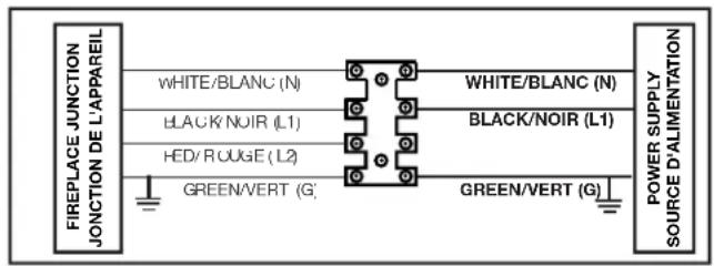 Napoleon Alluravision NEFL42CHS-1 - 120V hardwiring installation (NEFL42/50/60/74/100CHD-1 only) - 2