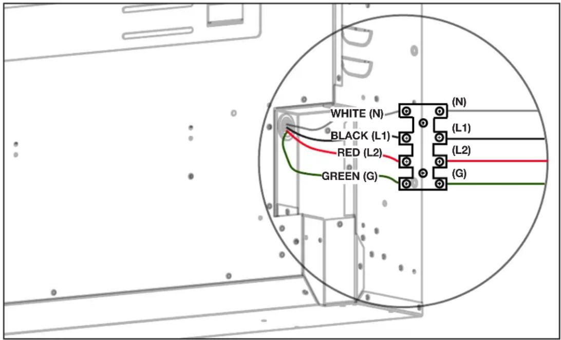 Napoleon Alluravision NEFL42CHS-1 - 240V hard wiring installation (NEFL42/50/60/74/100CHD-1 only) - 1