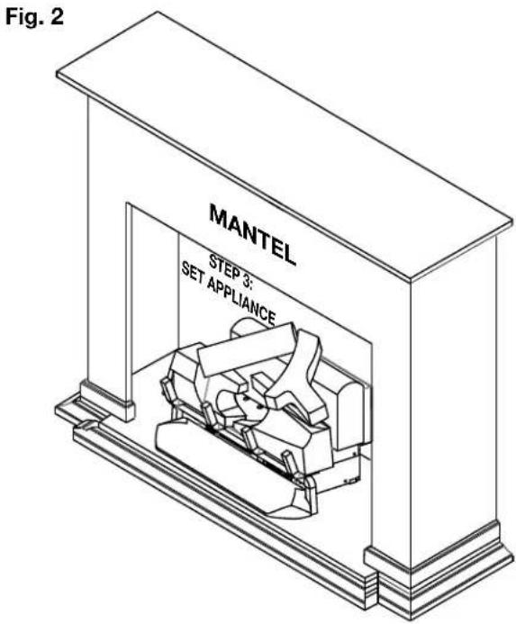 Napoleon Woodland NEFI27H - installing log set into mantel - 2