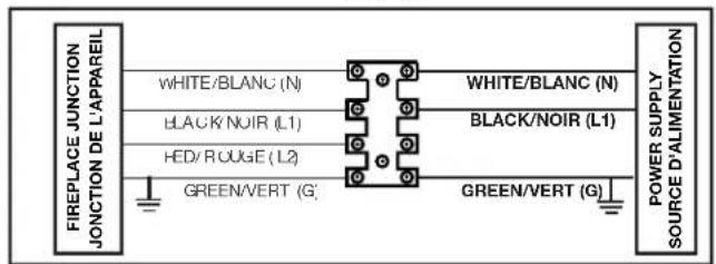 Napoleon Alluravision NEFL42CHD-1 - 120V hardwiring installation (NEFL42/50/60/74/100CHD-1 only) - 2