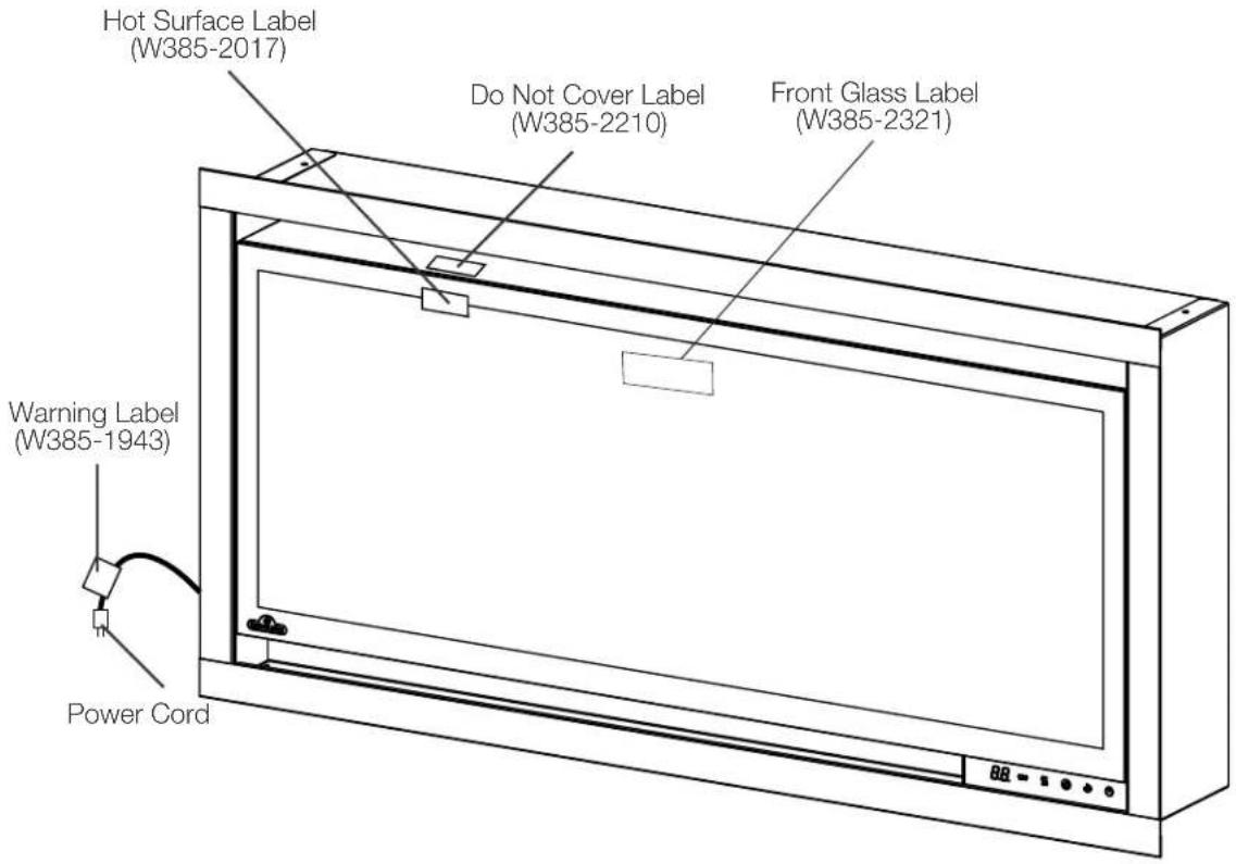 Napoleon Alluravision NEFL42CHD-1 - label location - 1