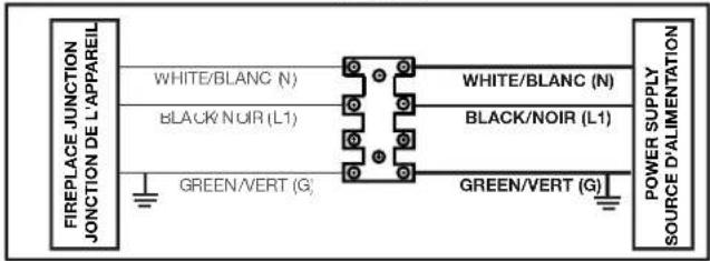 Napoleon Alluravision NEFL42CHD-1 - 120V hardwiring installation (NEFL42/50/60/74CHS-1 only) - 2