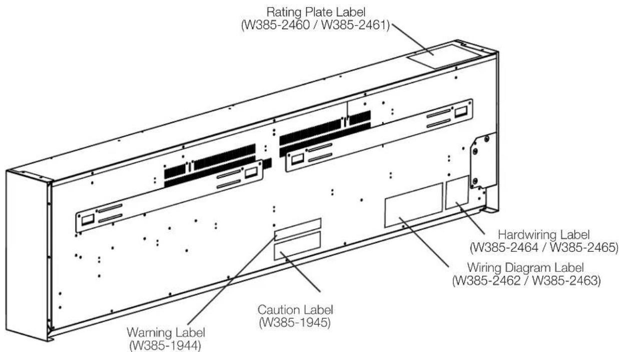 Napoleon Alluravision NEFL42CHD-1 - label location - 2