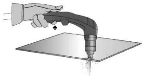 GYS Cutter 105 CT - MANUAL CUTTING FROM THE EDGE OF THE WORKPIECE: - 2