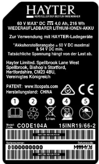 Hayter Hawk 43 - Sicherheits- und Anweisungsaufkleber - 7