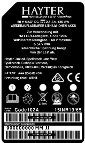 Hayter Hawk 43 - Sicherheits- und Anweisungsaufkleber - 6